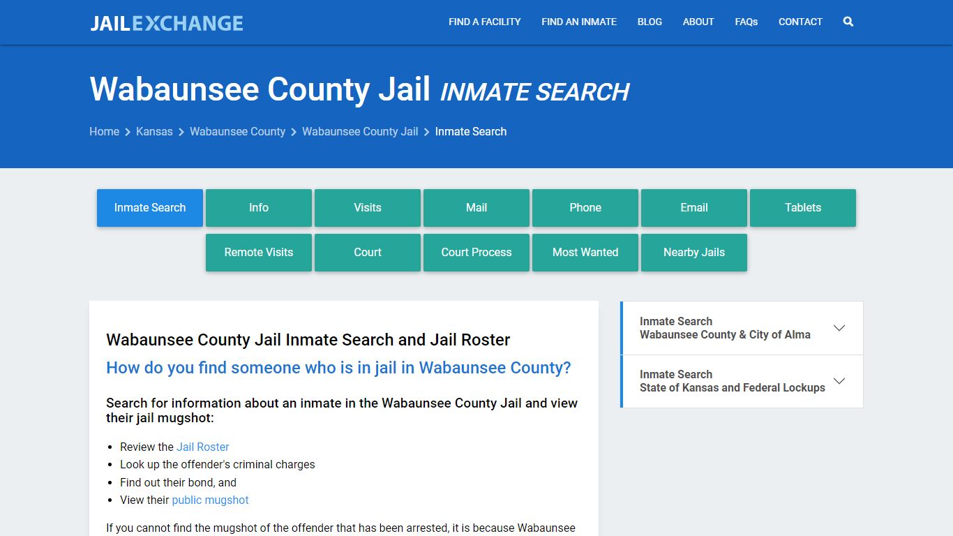 Inmate Search: Roster & Mugshots - Wabaunsee County Jail, KS
